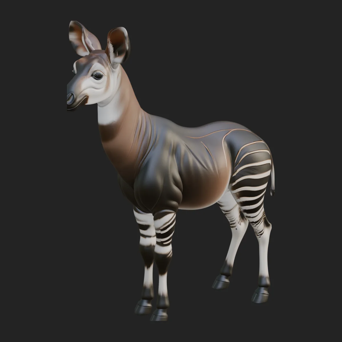 Okapi Forest Giraffe Statue Design 1