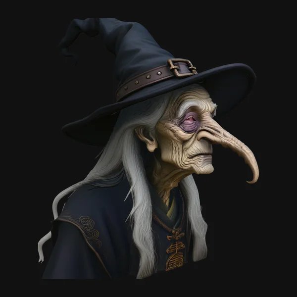 Old Witch Bust Statue Design 3