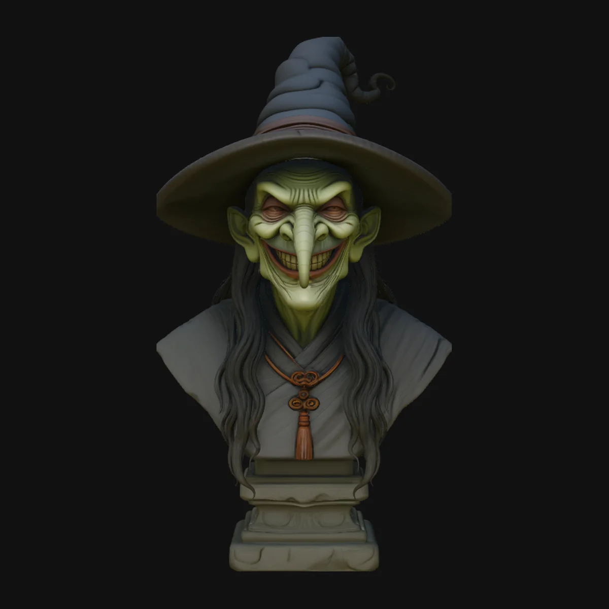 Old Witch Bust Statue Design 5