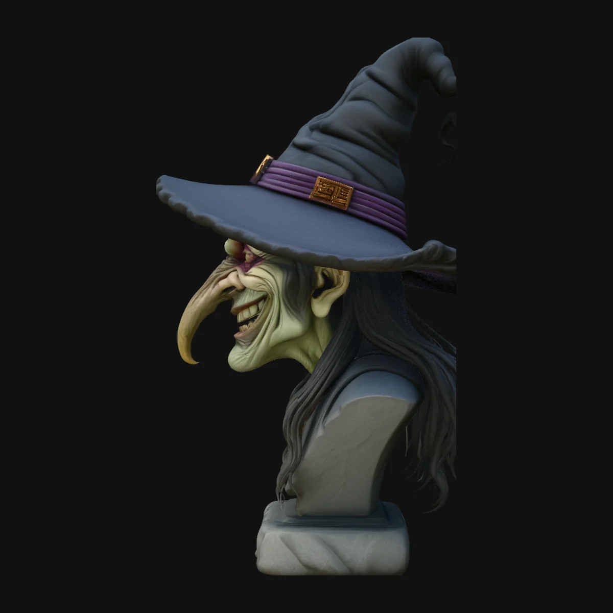 Old Witch Bust Statue Design 6