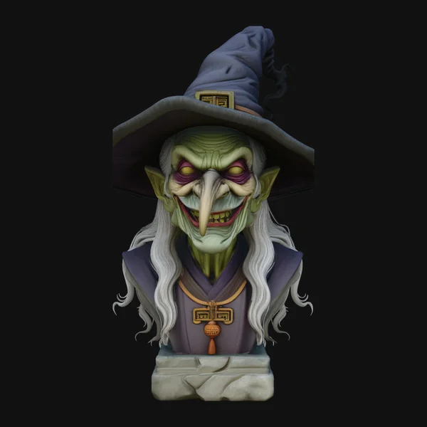 Old Witch Bust Statue Design 7