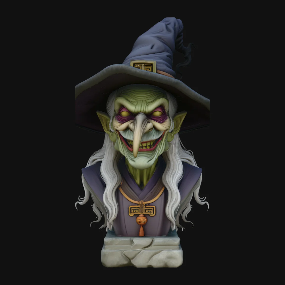 Old Witch Bust Statue Design 7