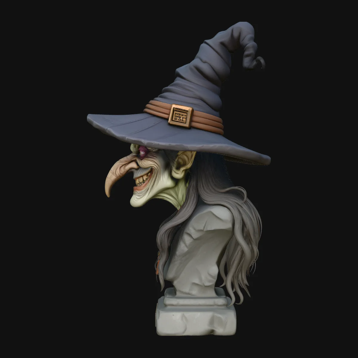 Old Witch Bust Statue Design 8