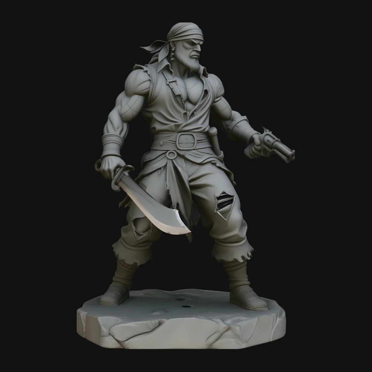 One-Eyed Pirate Warrior Statue