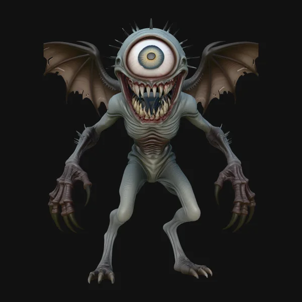 One-Eyed Winged Demon Statue Design 1