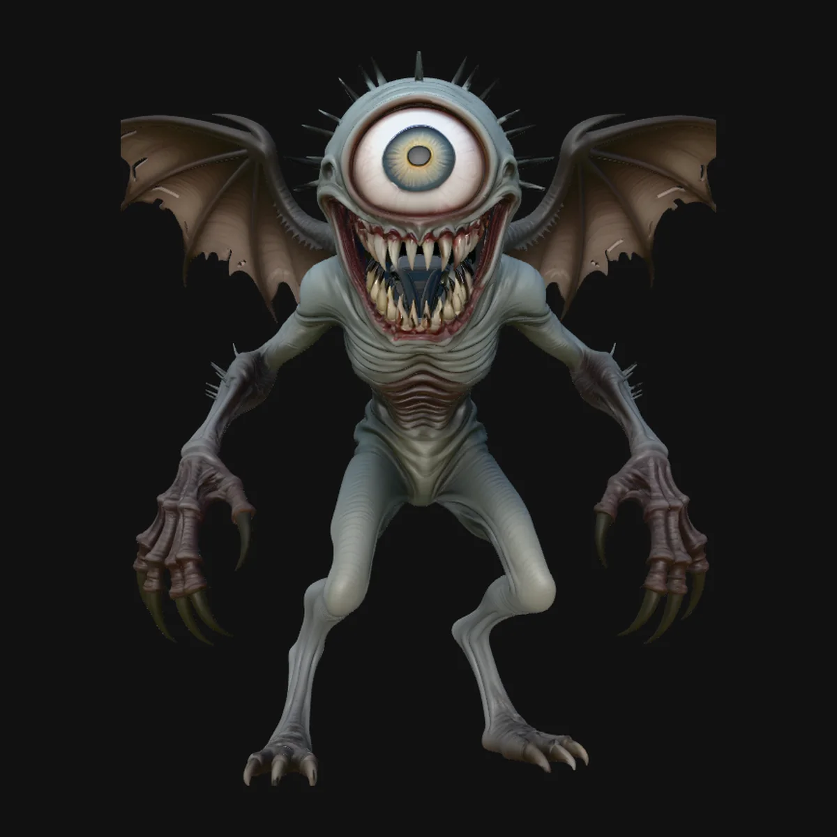 One-Eyed Winged Demon Statue Design 1