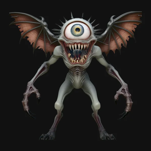 One-Eyed Winged Demon Statue Design 2