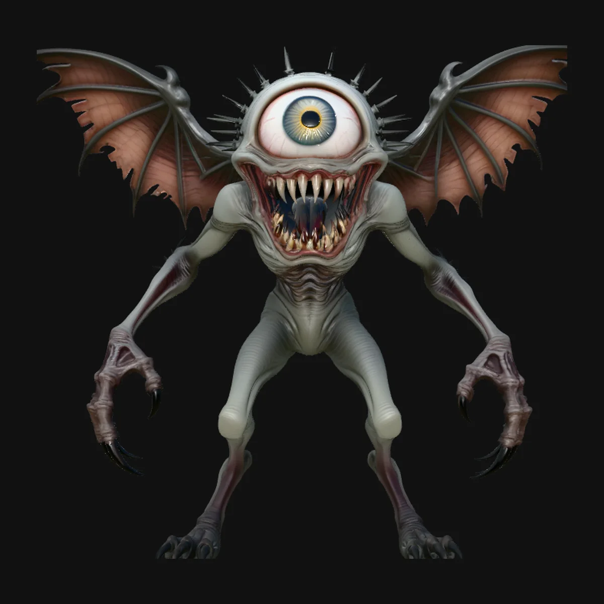 One-Eyed Winged Demon Statue Design 2