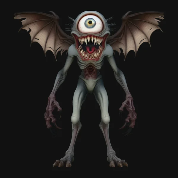 One-Eyed Winged Demon Statue Design 3