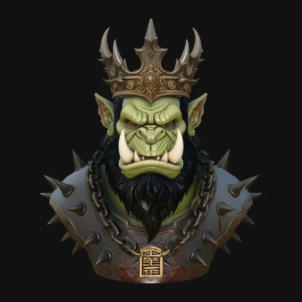 Orc King Bust Statue Design 1