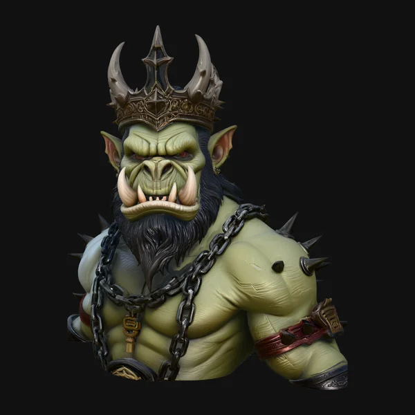 Orc King Bust Statue Design 2