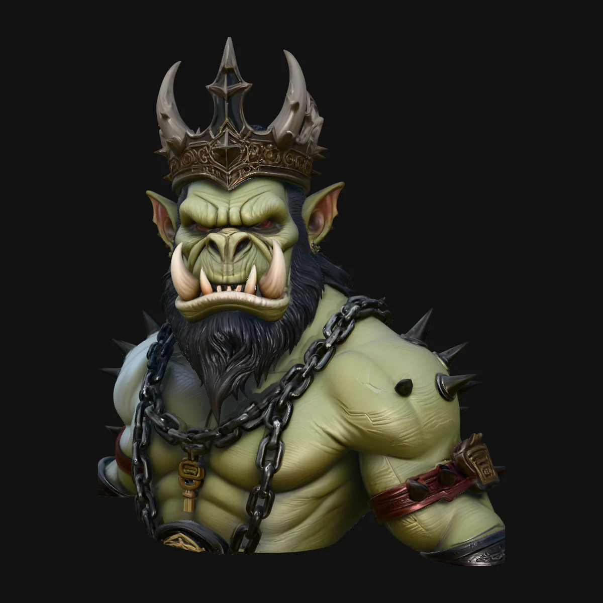 Orc King Bust Statue Design 2