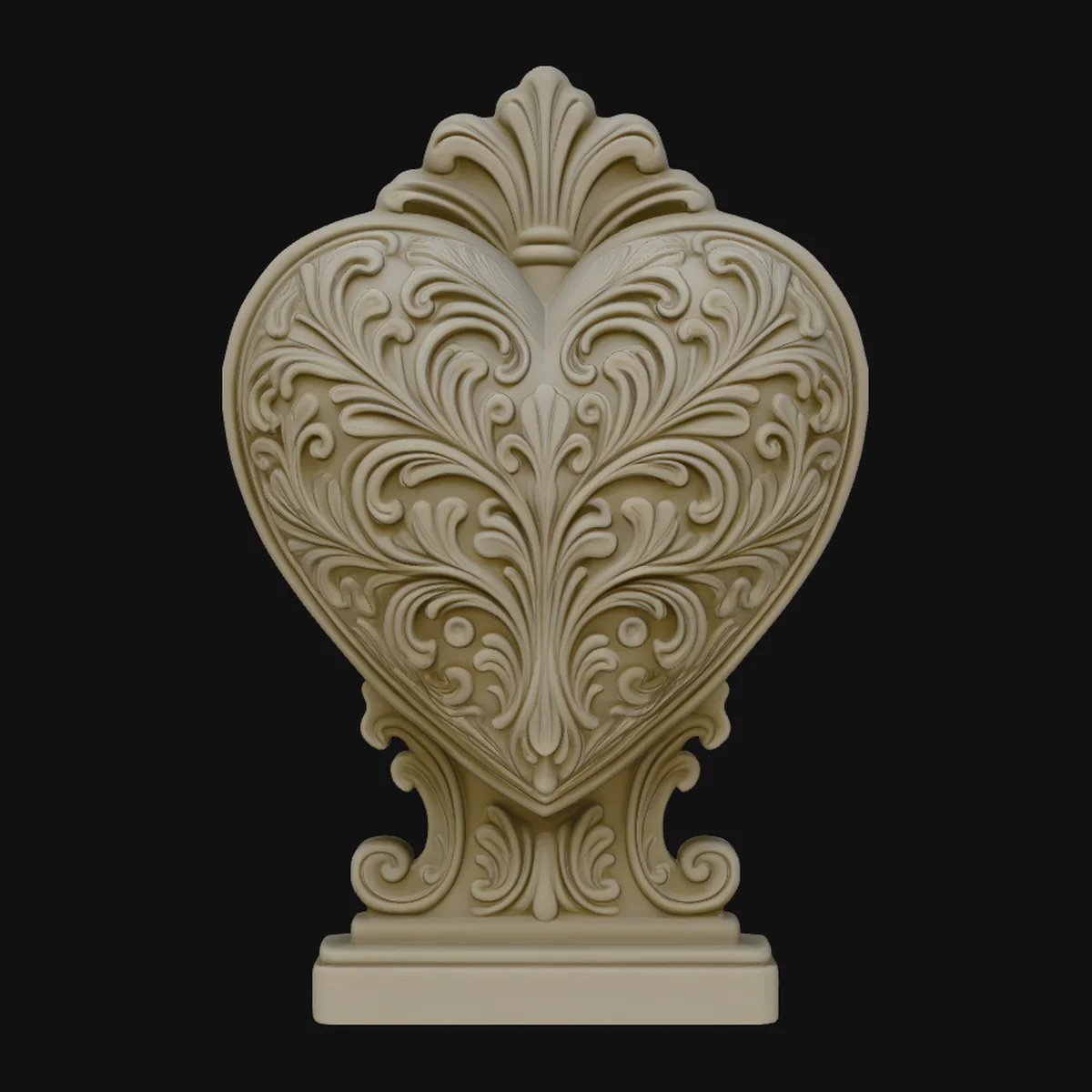 Ornamental Heart Trophy Statue Design 1