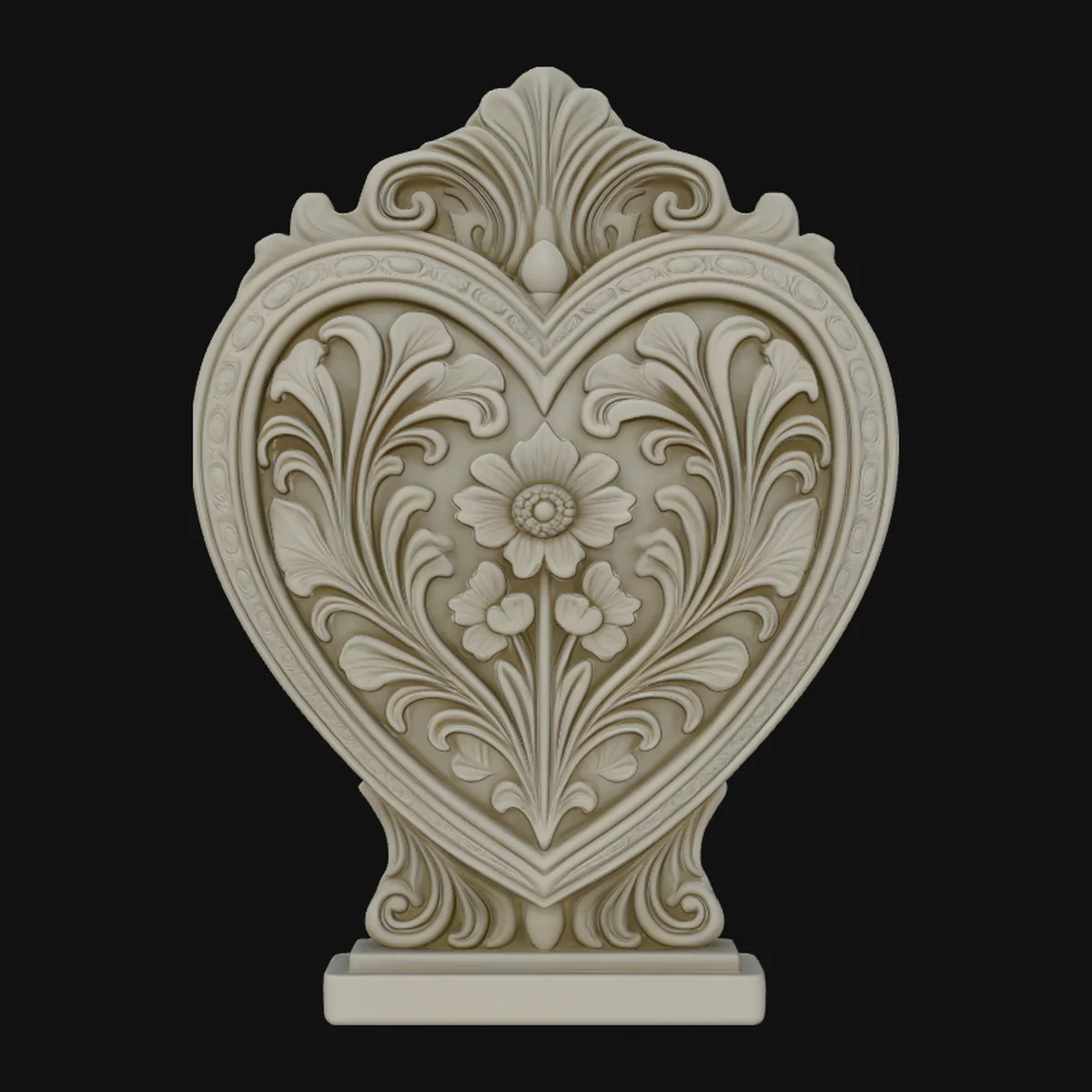 Ornamental Heart Trophy Statue Design 2