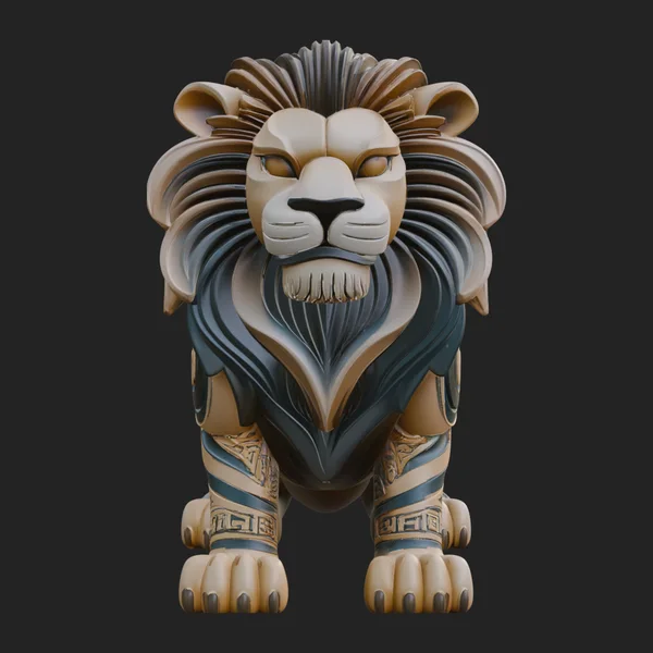 Ornate Carved Lion Statue Design 4