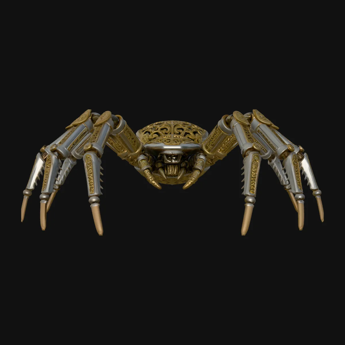 Ornate Clockwork Spider Statue Design 1