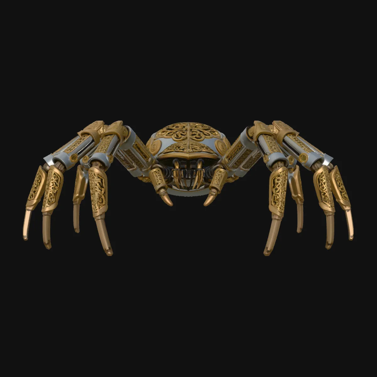 Ornate Clockwork Spider Statue Design 2