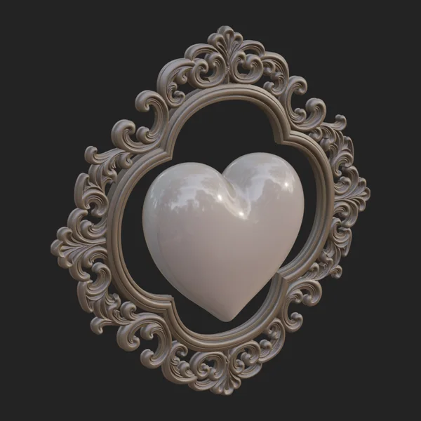 Ornate Framed Heart Plaque Design 1