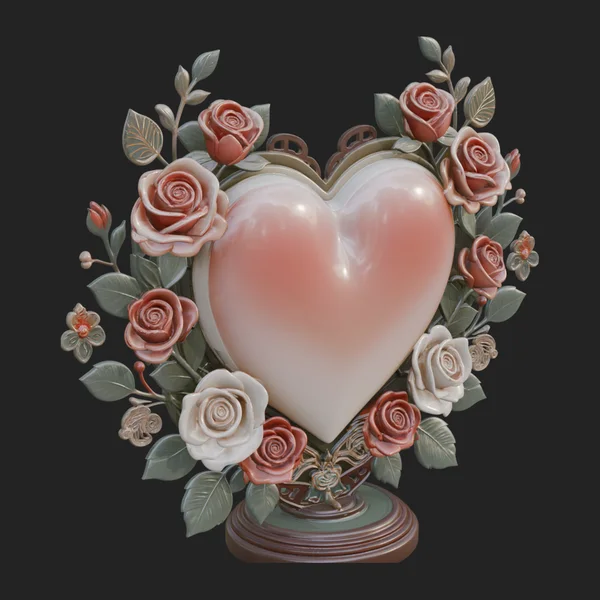 Ornate Framed Heart Plaque Design 16