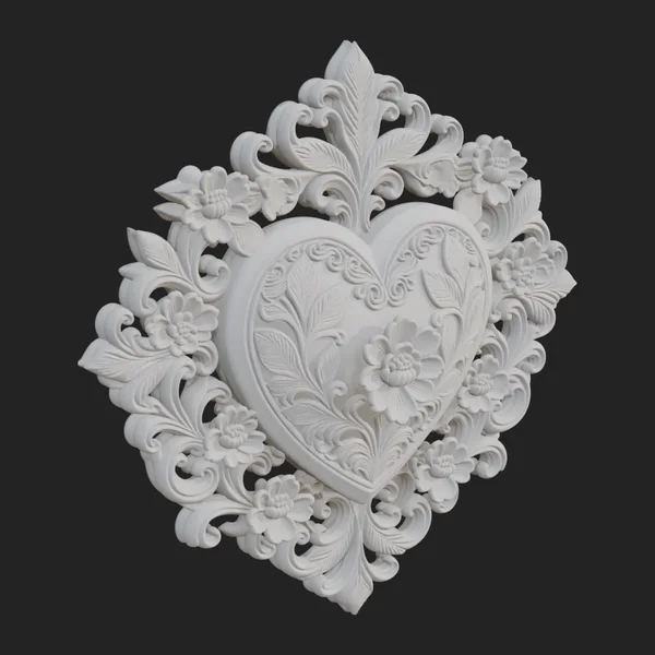 Ornate Framed Heart Plaque Design 17