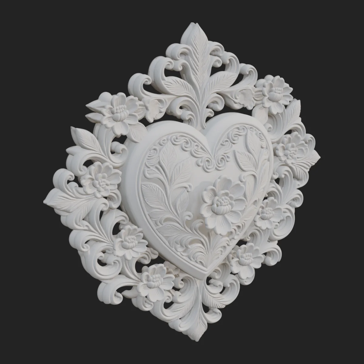 Ornate Framed Heart Plaque Design 17