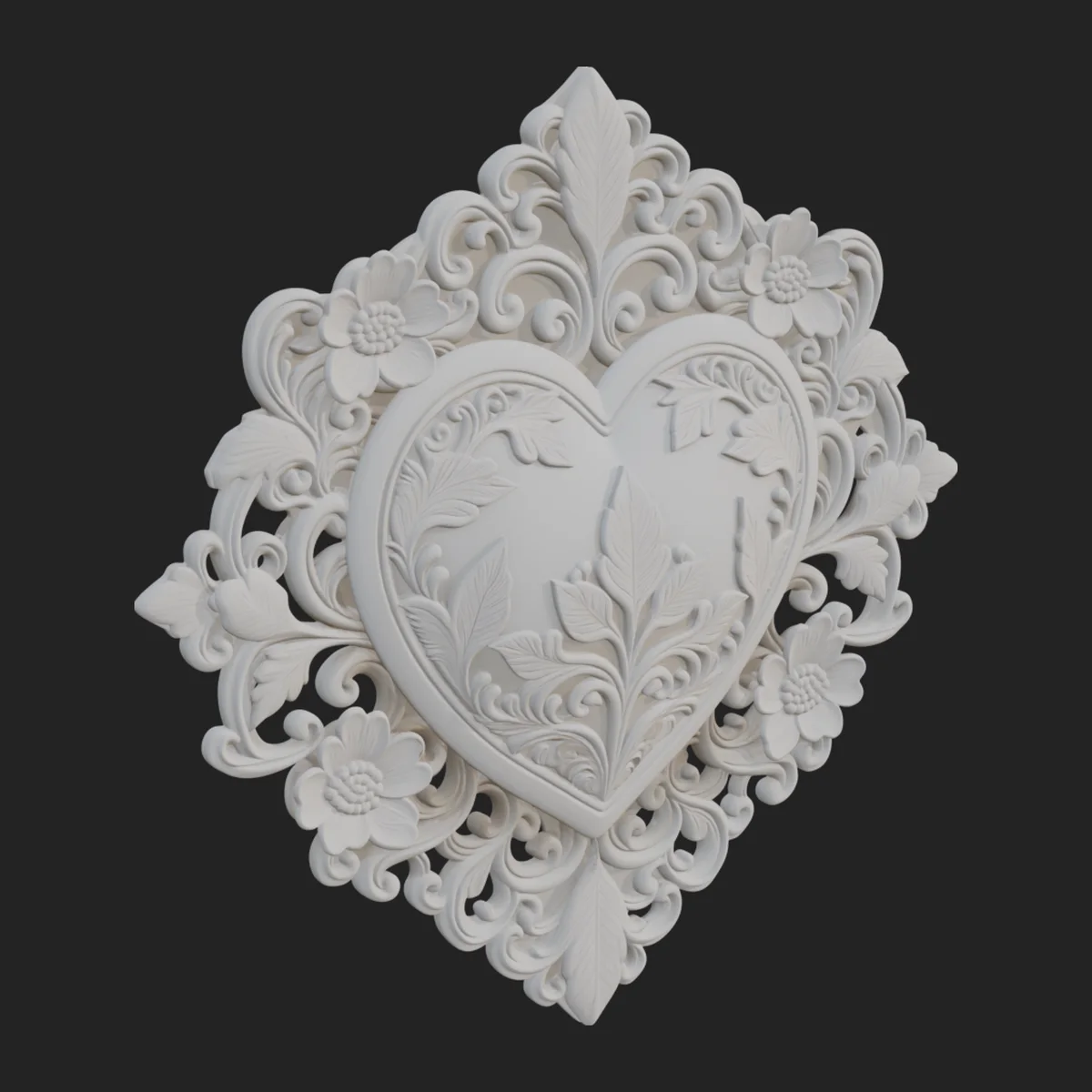 Ornate Framed Heart Plaque Design 19