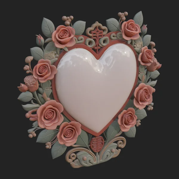 Ornate Framed Heart Plaque Design 24