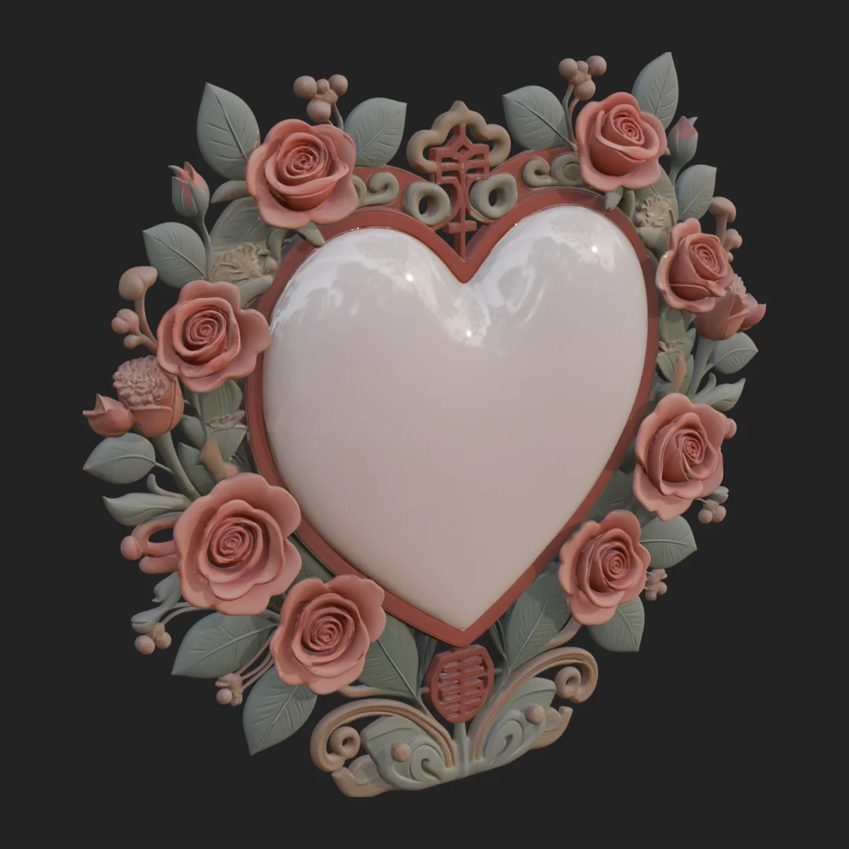 Ornate Framed Heart Plaque Design 24