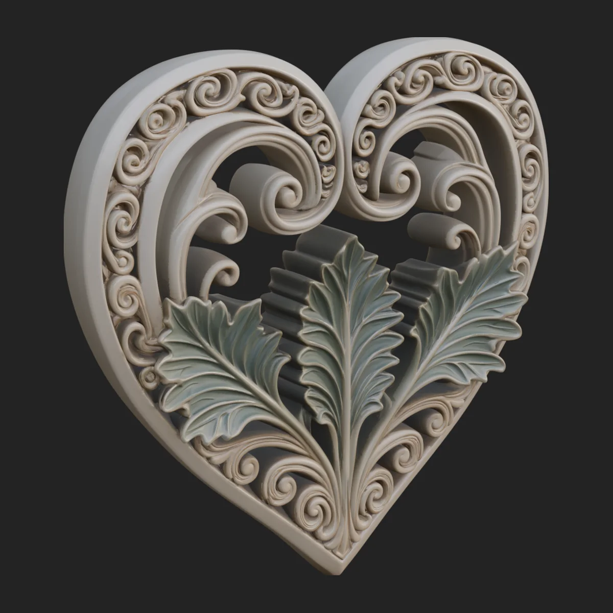 Ornate Framed Heart Plaque Design 28