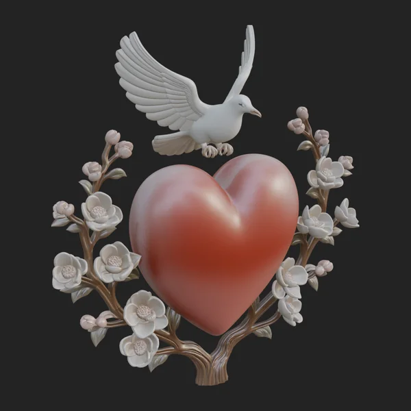 Ornate Framed Heart Plaque Design 29