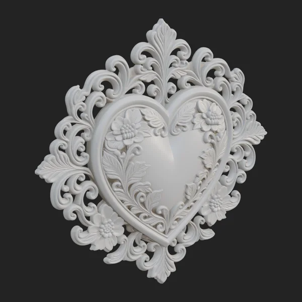 Ornate Framed Heart Plaque Design 30