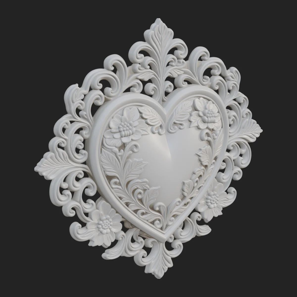Ornate Framed Heart Plaque Design 30
