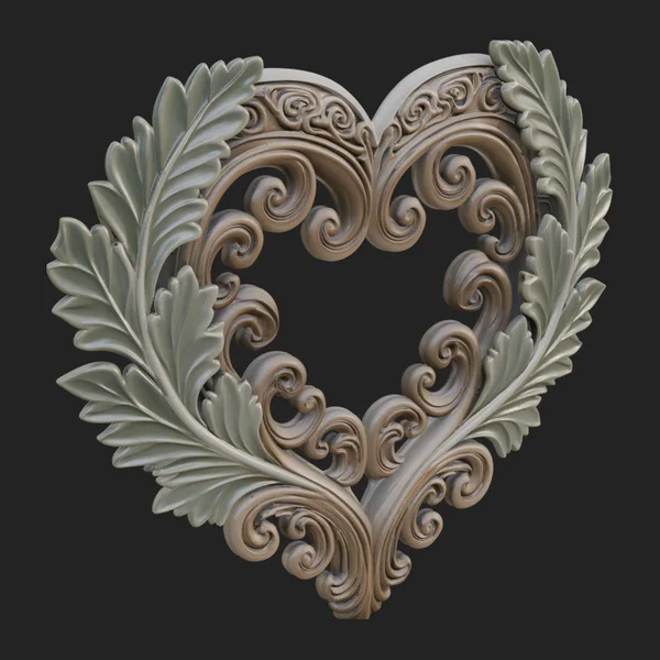 Ornate Framed Heart Plaque Design 31