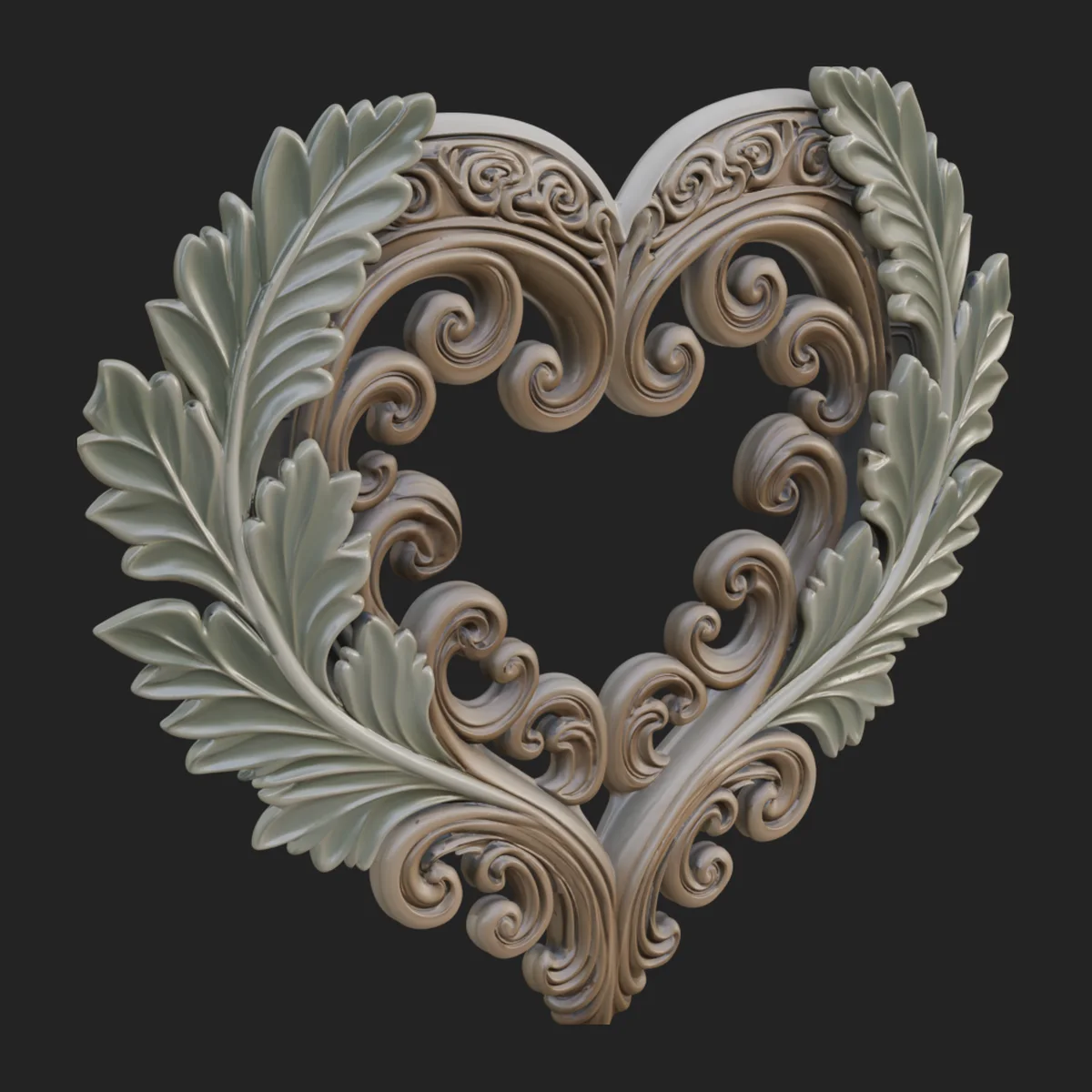 Ornate Framed Heart Plaque Design 31