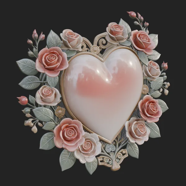 Ornate Framed Heart Plaque Design 39