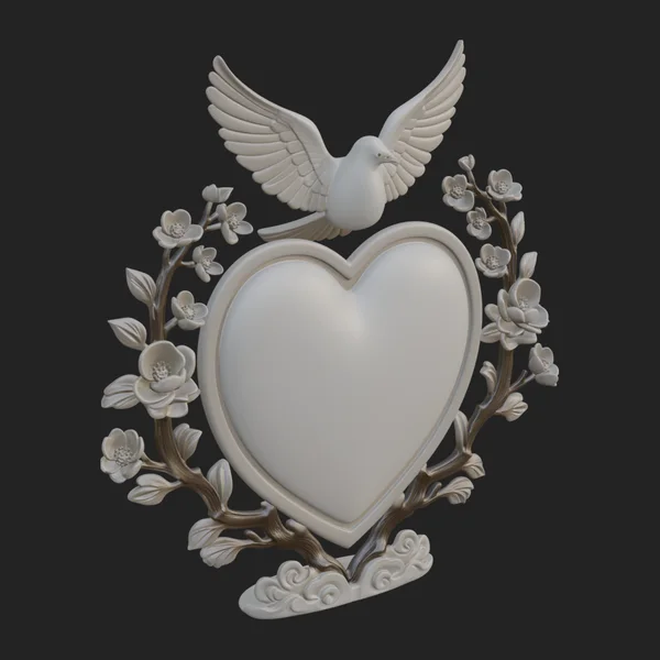 Ornate Framed Heart Plaque Design 6