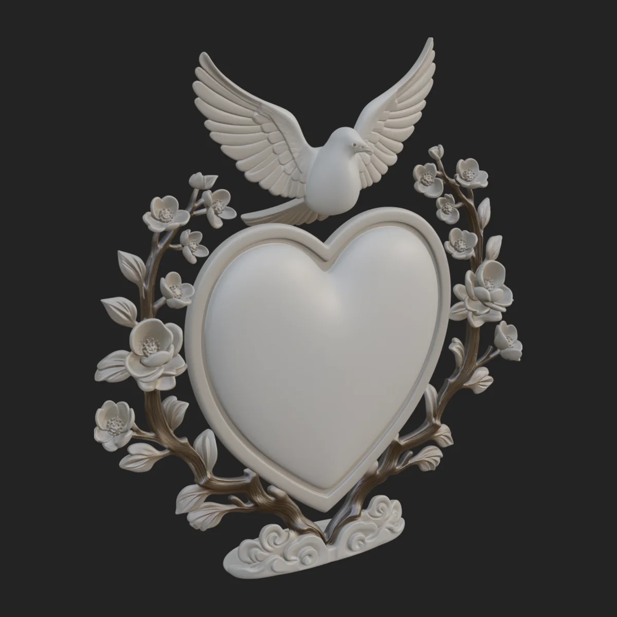 Ornate Framed Heart Plaque Design 6