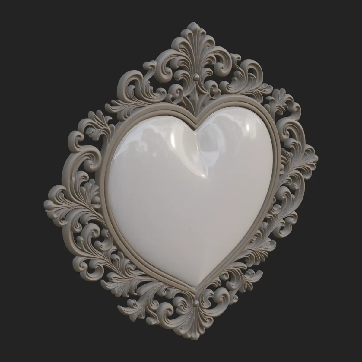 Ornate Framed Heart Plaque Design 7
