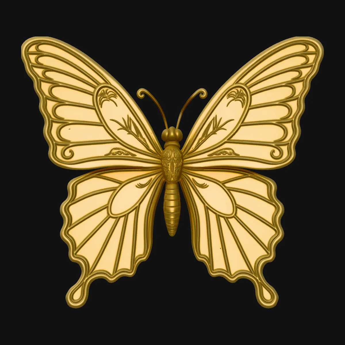 Ornate Golden Butterfly Statue Design 2