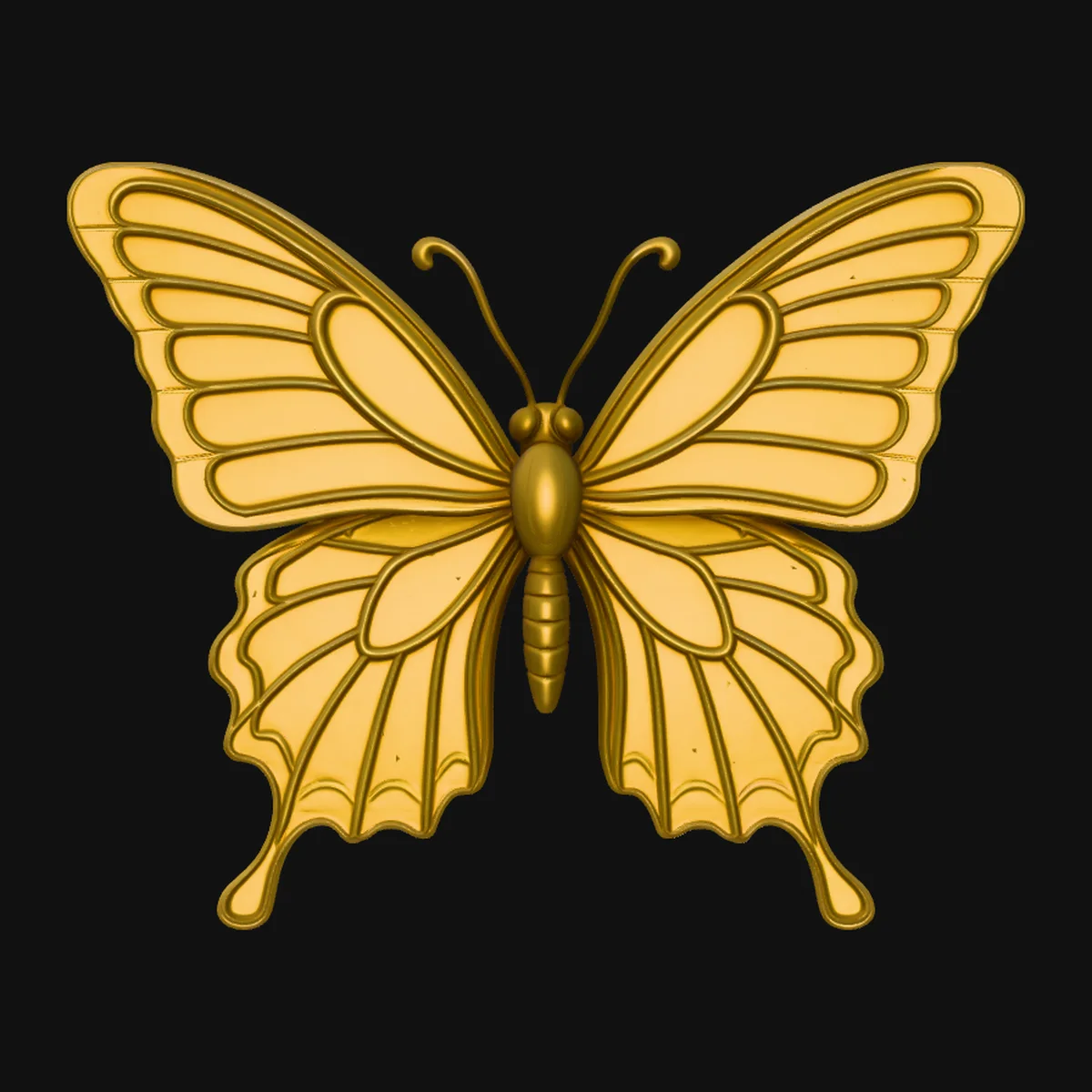 Ornate Golden Butterfly Statue Design 3