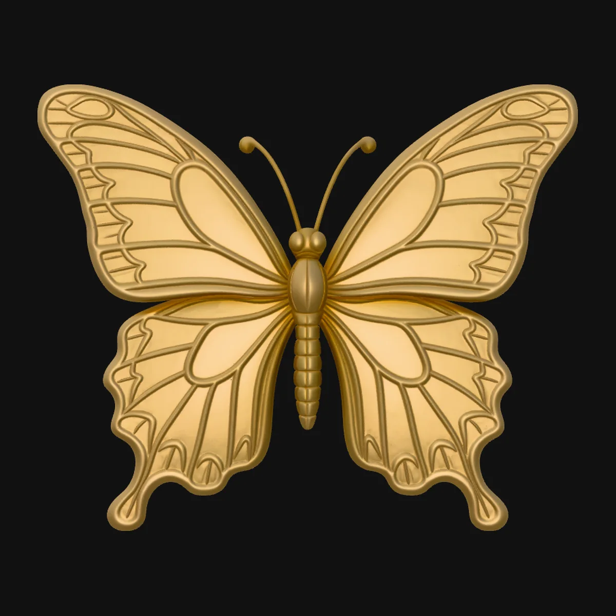 Ornate Golden Butterfly Statue Design 4