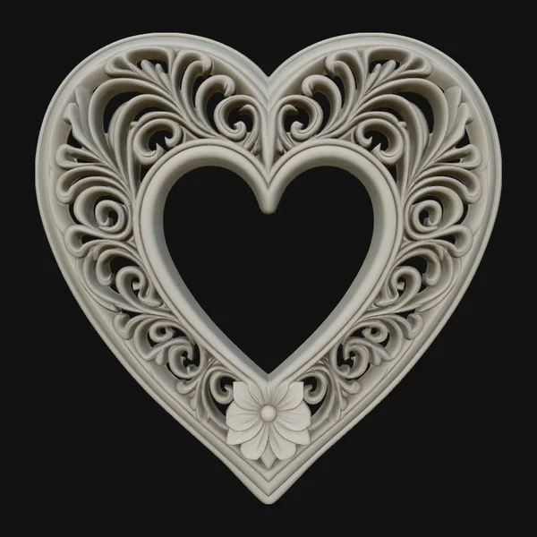Ornate Heart Filigree Pendant Design 1