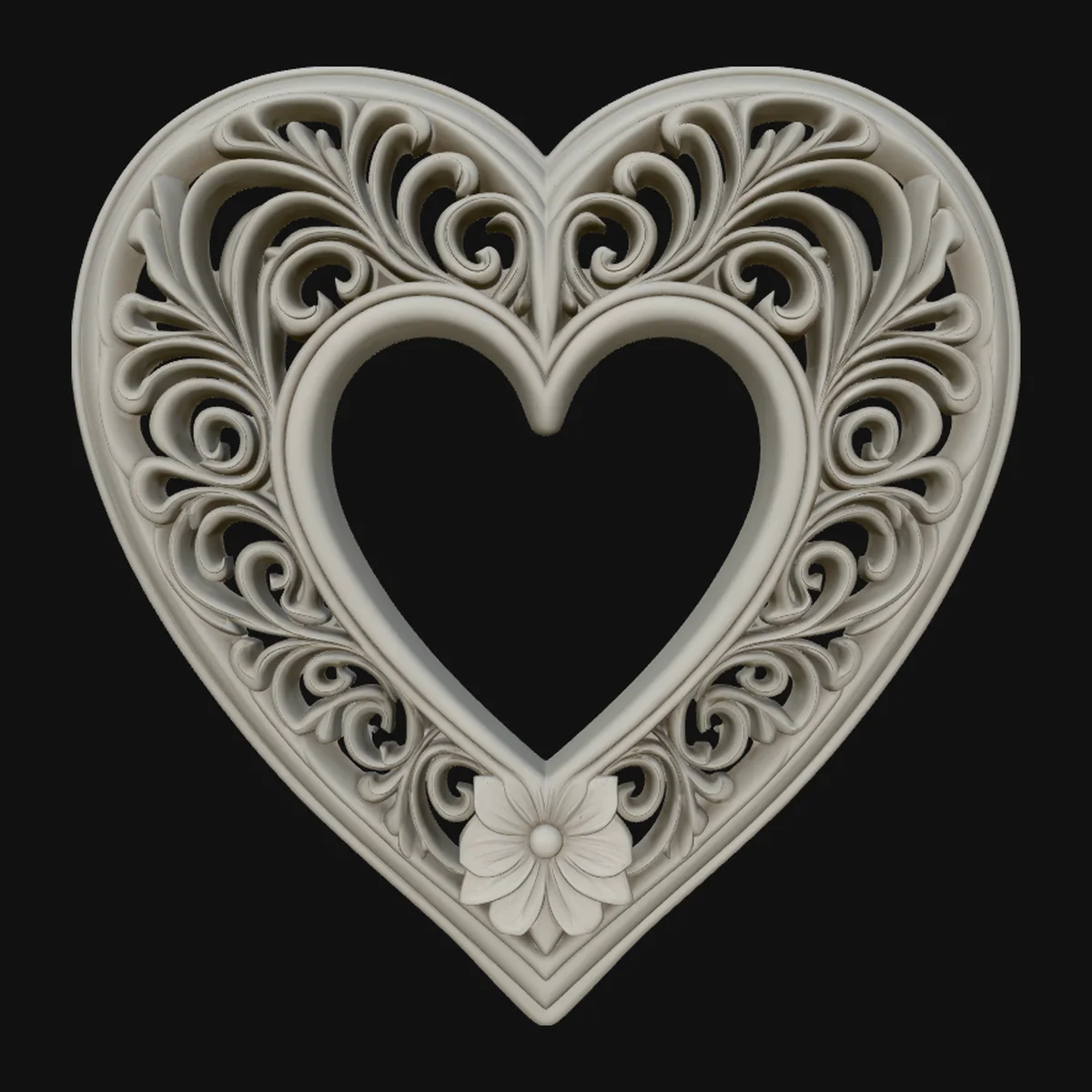Ornate Heart Filigree Pendant Design 1