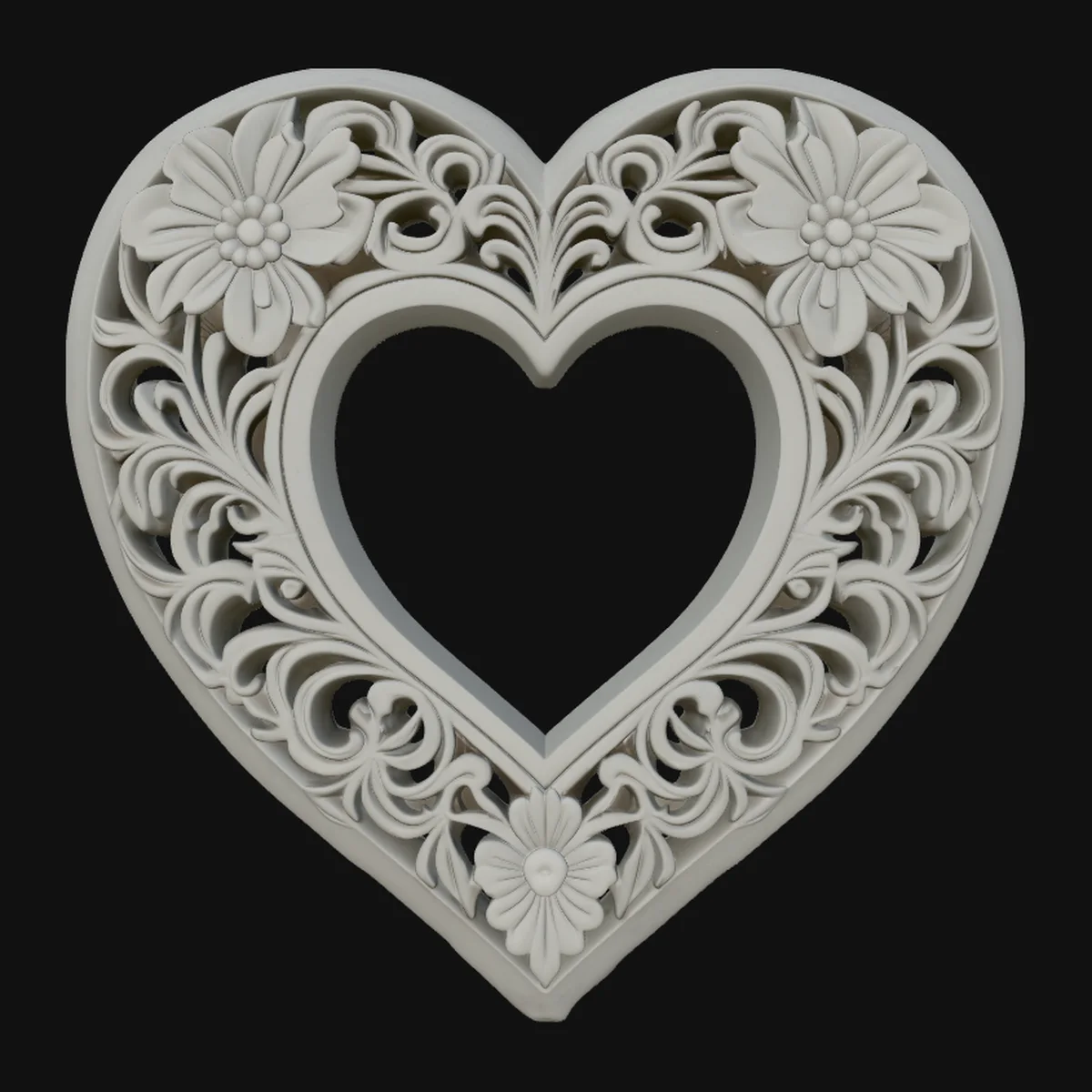 Ornate Heart Filigree Pendant Design 2