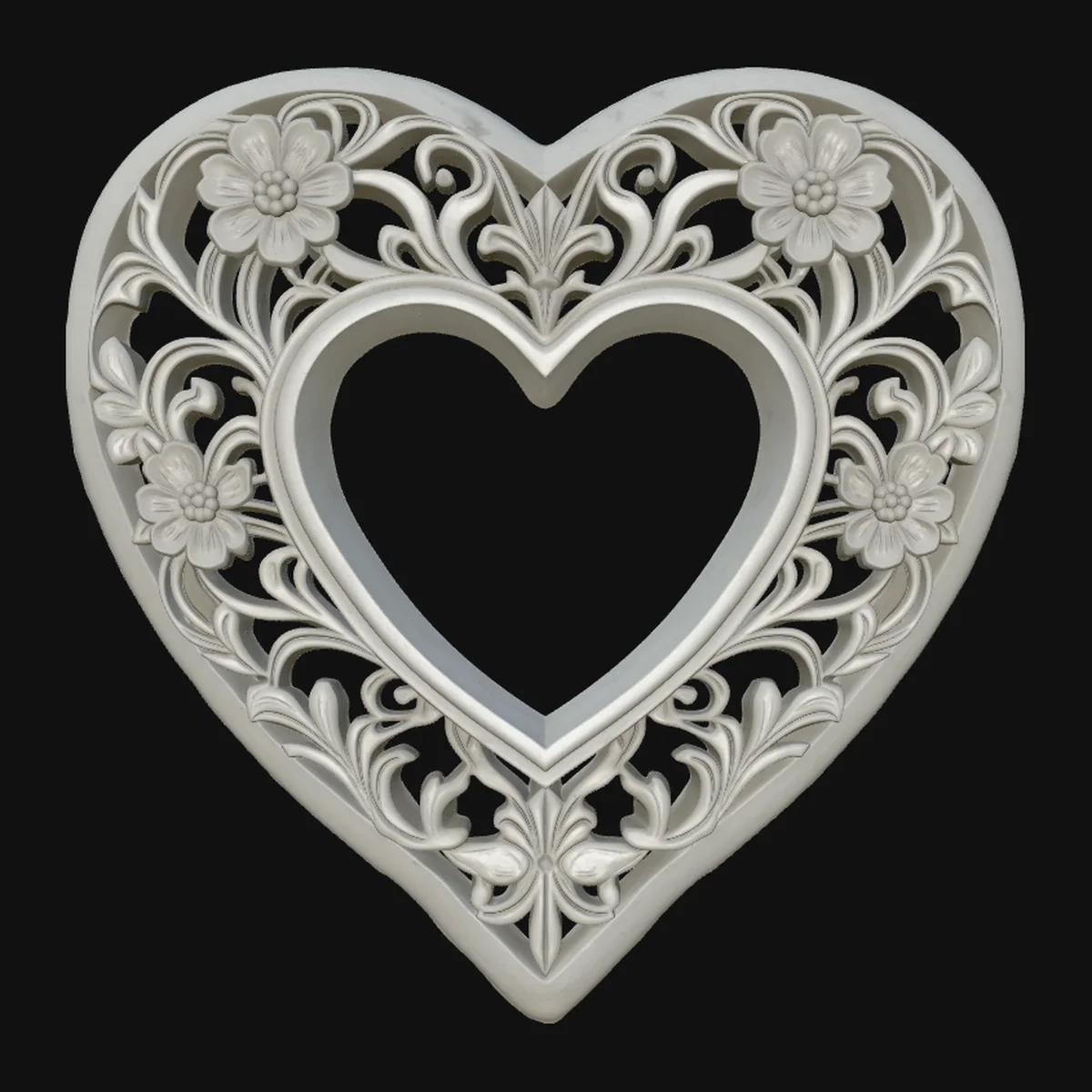 Ornate Heart Filigree Pendant Design 3