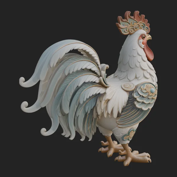 Ornate Rooster Statue Design 1