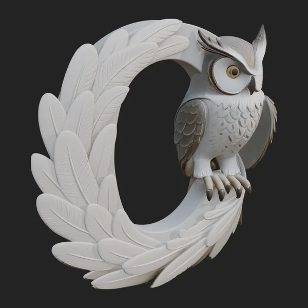 Owl Feather Wreath Plaque Design 2