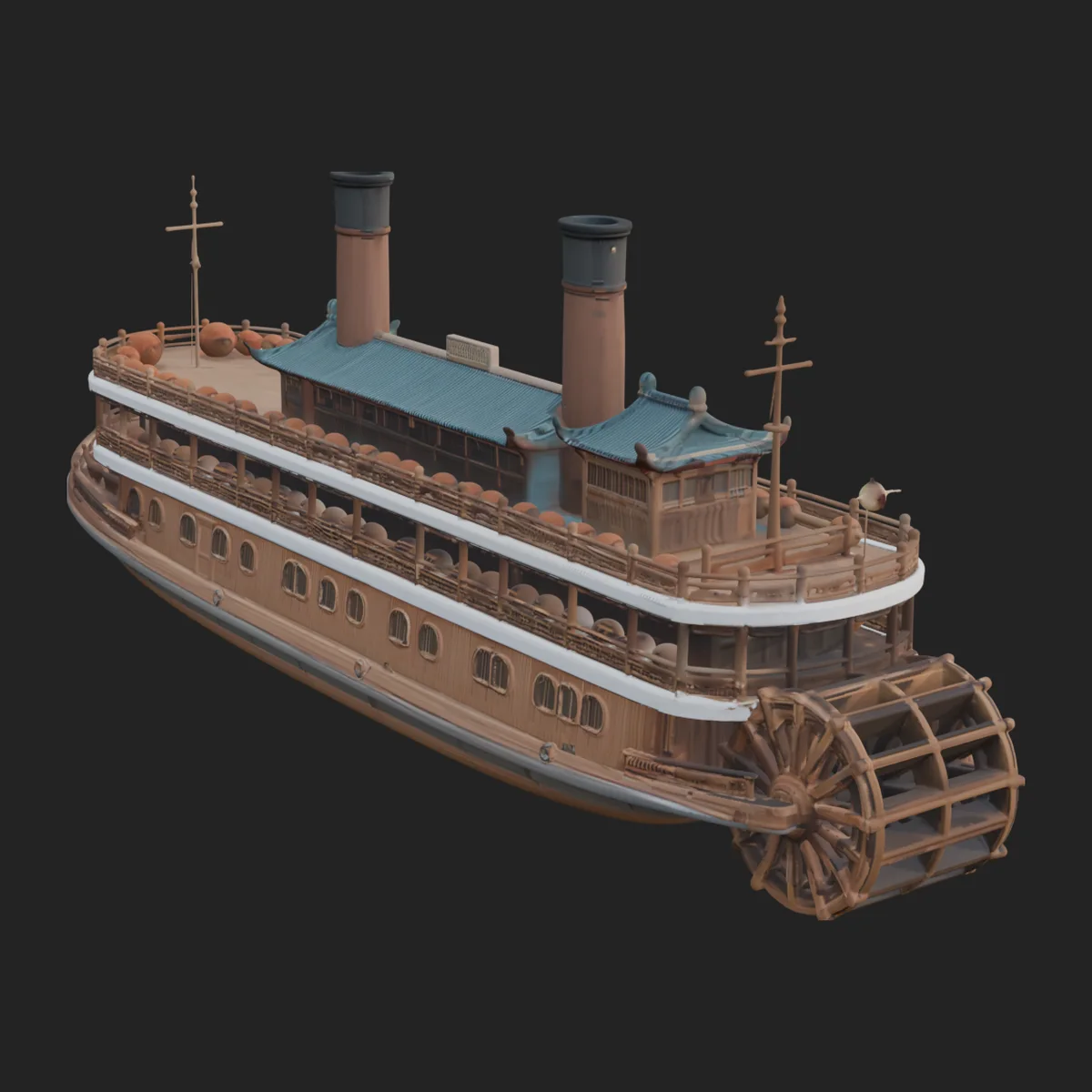 Paddle Steamer Model Design 3