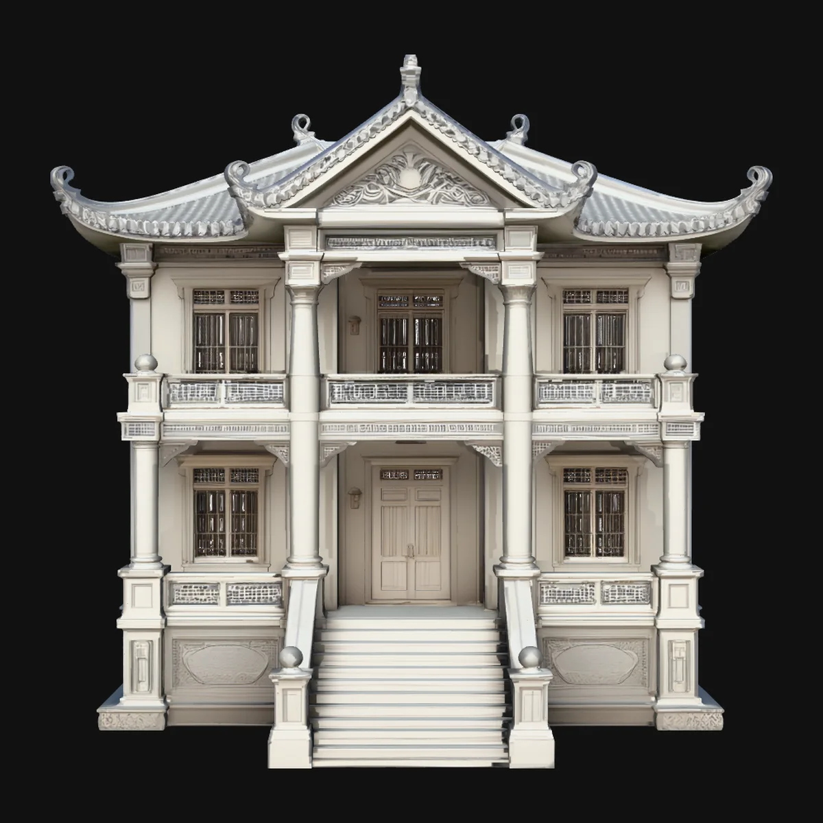 Pagoda Roof Villa Model Design 1