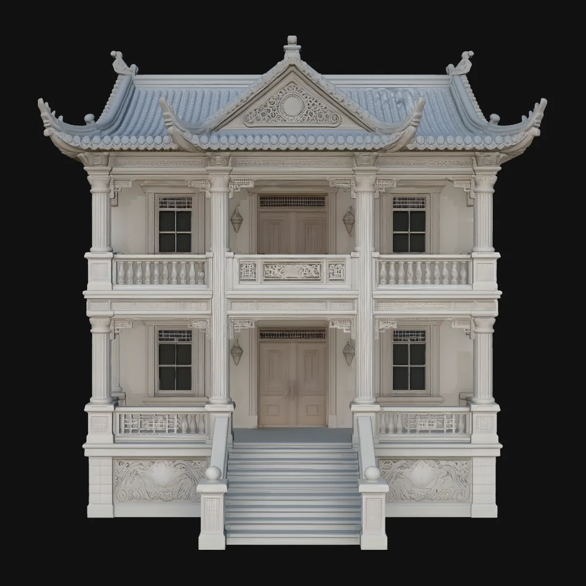 Pagoda Roof Villa Model Design 2